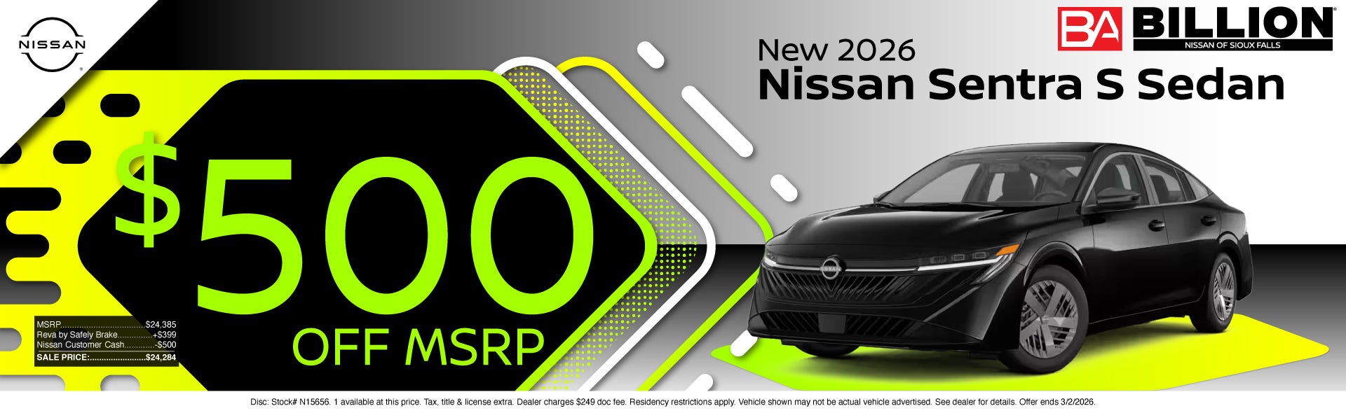 NEW 2026 NISSAN SENTRA S SEDAN