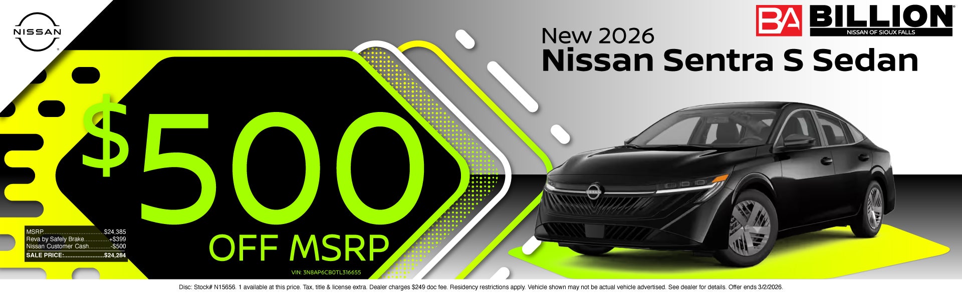 NEW 2026 NISSAN SENTRA S SEDAN