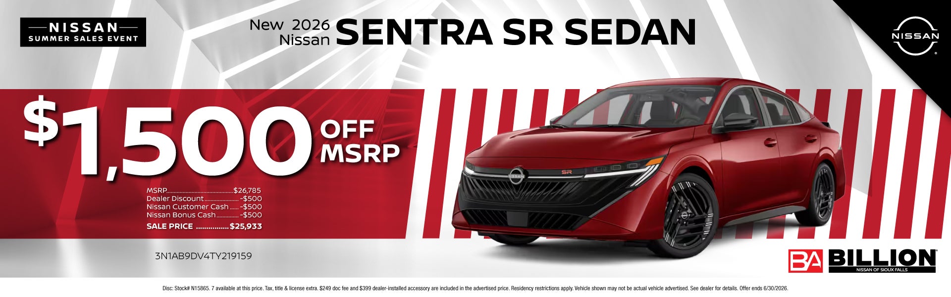 NEW 2026 NISSAN SENTRA SR SEDAN
