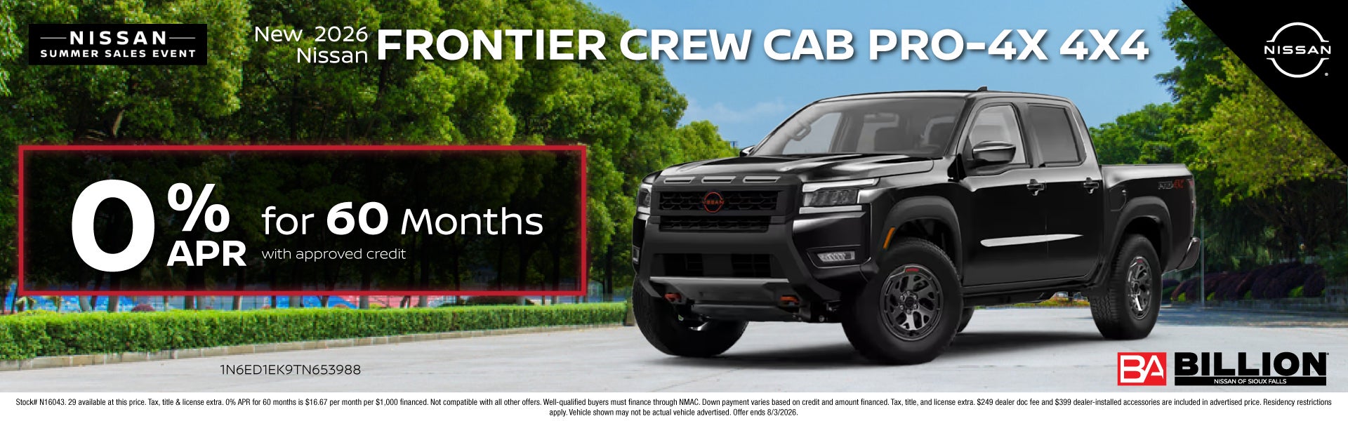 NEW 2026 NISSAN FRONTIER CREW CAB PRO-4X