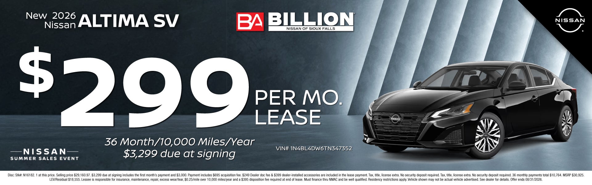 NEW 2026 NISSAN ALTIMA SV