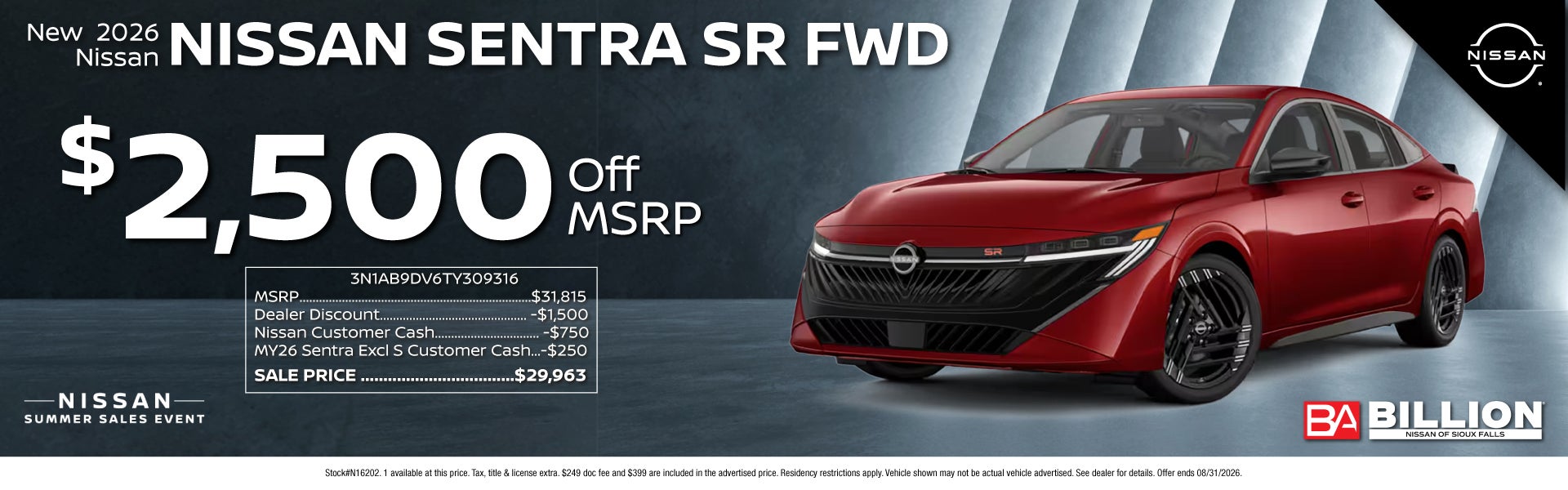 NEW 2026 NISSAN SENTRA SR