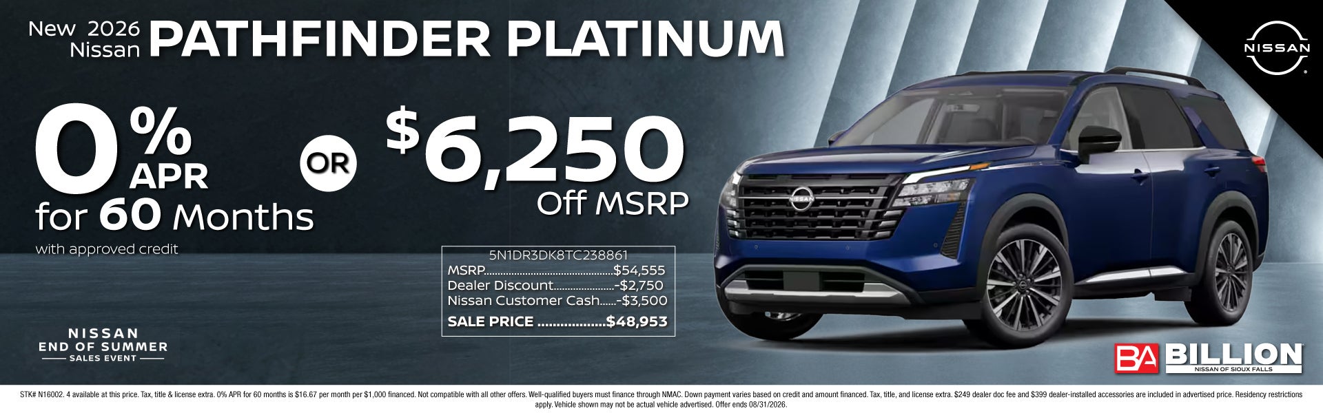New 2026 Nissan Pathfinder Platinum