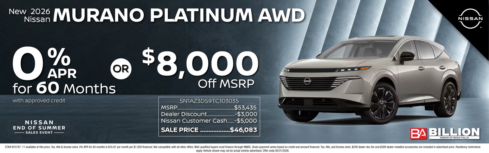 New 2026 Nissan Murano Platinum