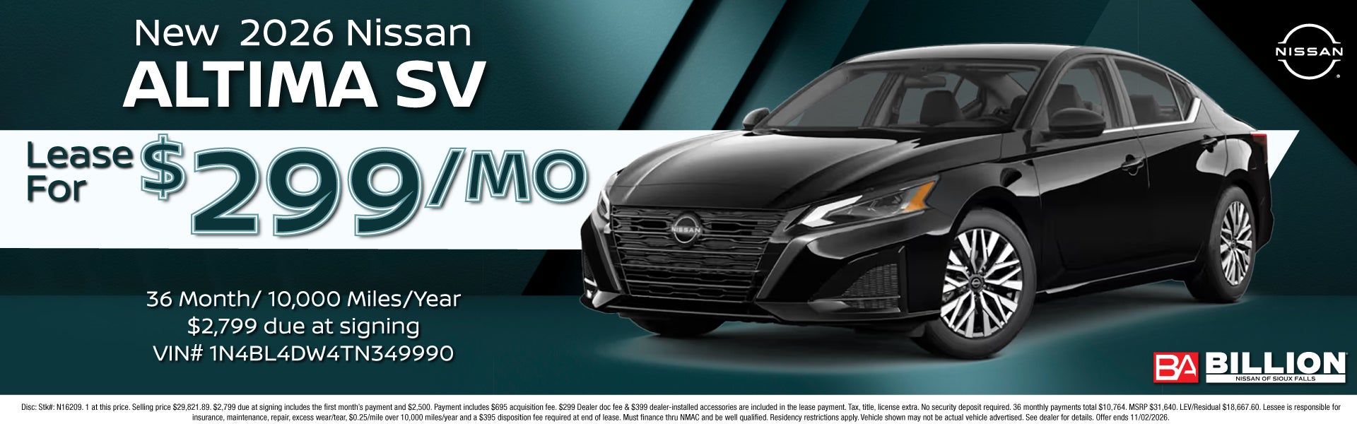 NEW 2026 NISSAN ALTIMA SV